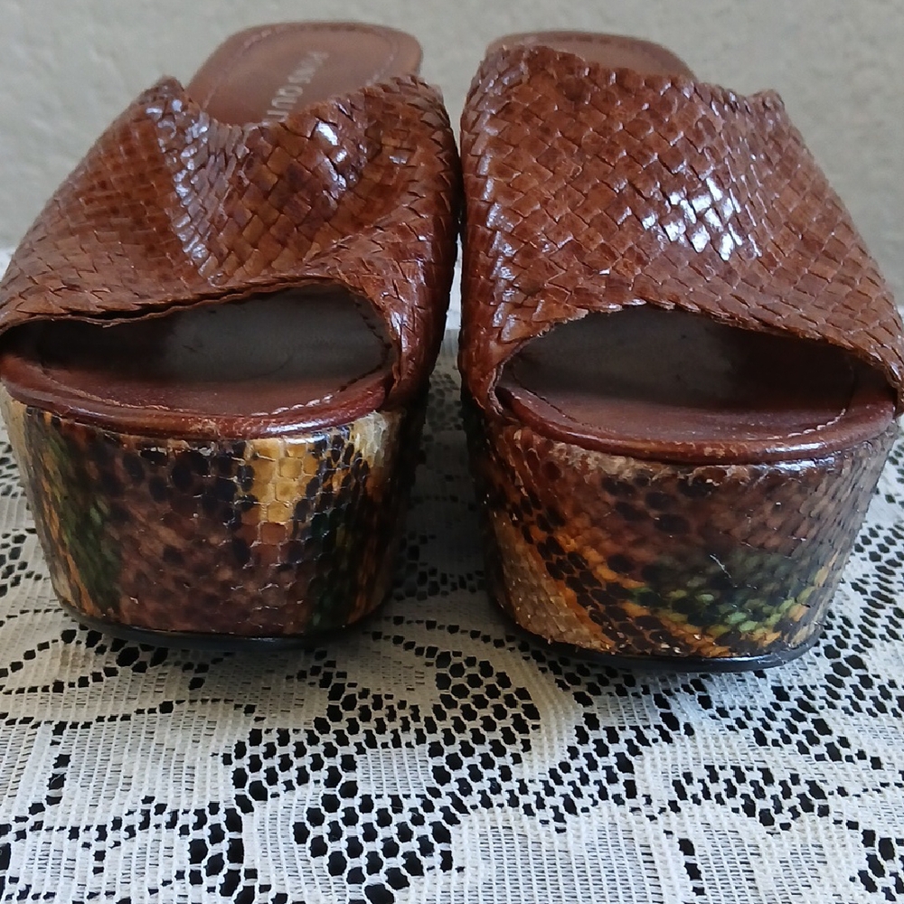 Pons Quintana Brown Woven Mules - Picture 7 of 9